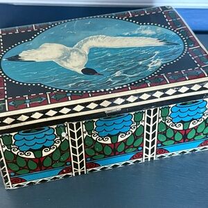1920s German Tea Tin Can, Seagull, Arts and Crafts Period Decor, Art Nouveau
